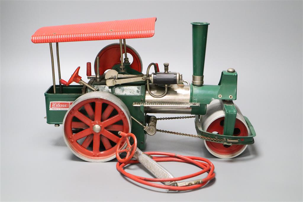 A Wilesco live steam model of a steam roller, Mamod 1978, overall length 32cm